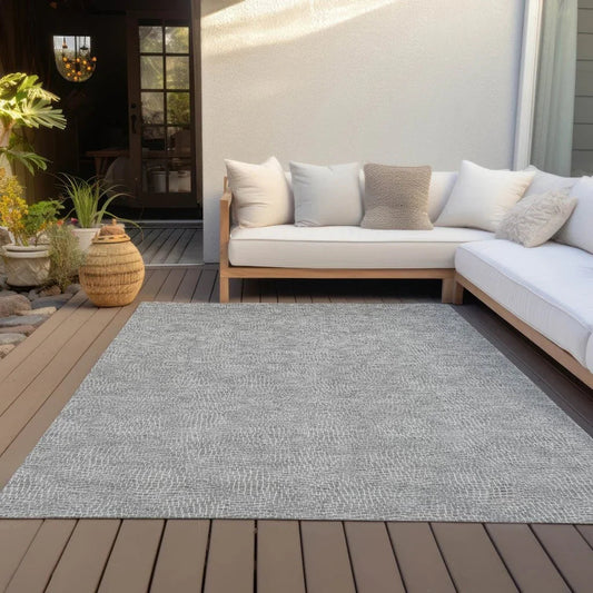 Riyala Gray Washable Indoor-Outdoor Rug-Outdoor Rugs-LOOMLAN Rugs-LOOMLAN