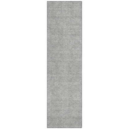 Riyala Gray Washable Indoor-Outdoor Rug-Outdoor Rugs-LOOMLAN Rugs-2'3" x 7'6"-LOOMLAN