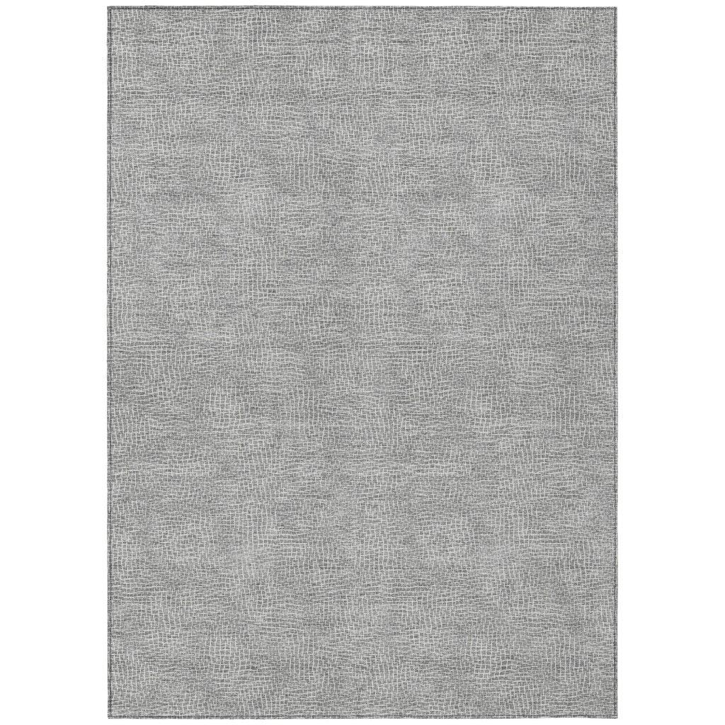 Riyala Gray Washable Indoor-Outdoor Rug-Outdoor Rugs-LOOMLAN Rugs-2'6" x 3'10"-LOOMLAN