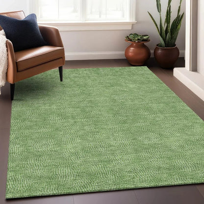 Riyala Green Washable Indoor-Outdoor Rug-Outdoor Rugs-LOOMLAN Rugs-LOOMLAN