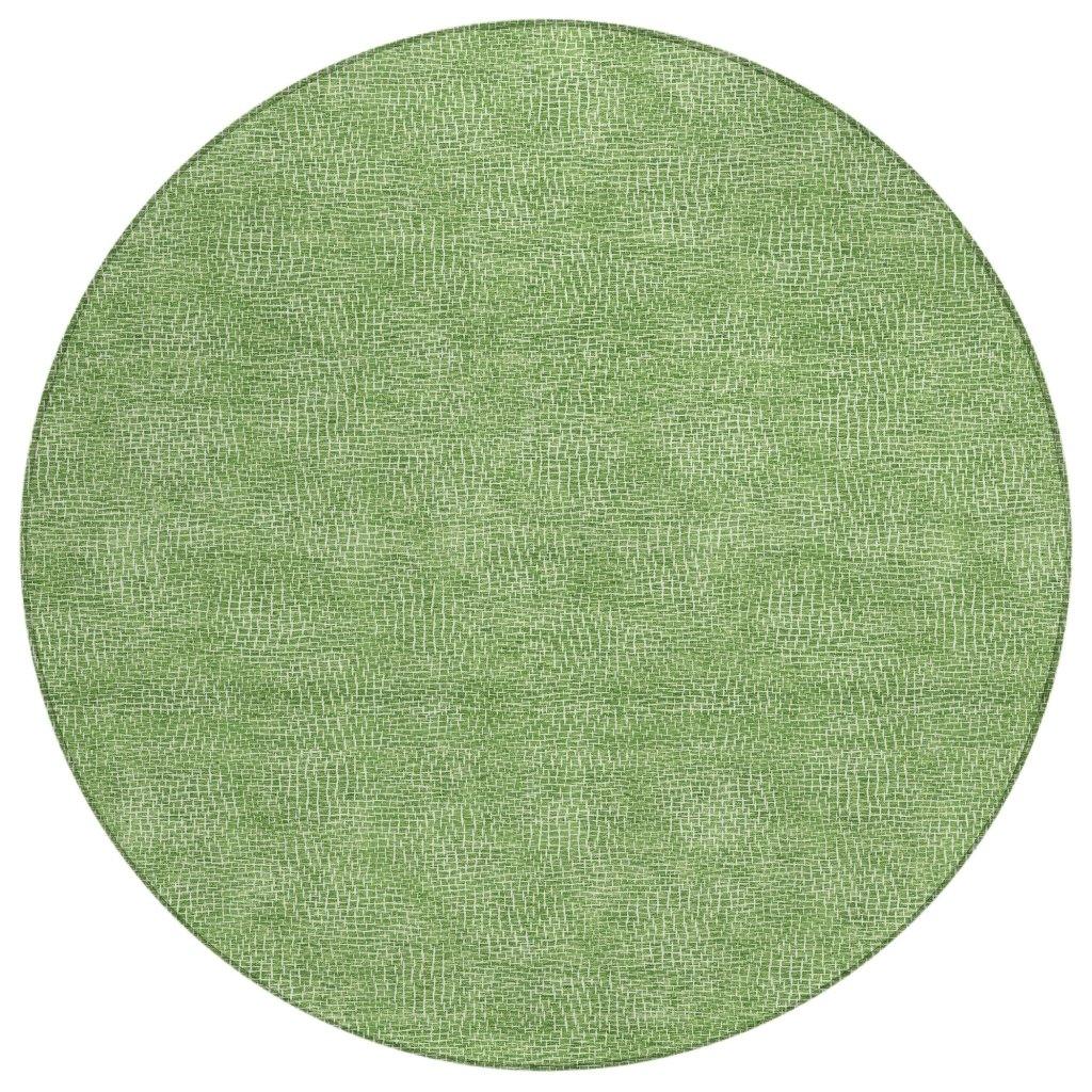 Riyala Green Washable Indoor-Outdoor Rug-Outdoor Rugs-LOOMLAN Rugs-8' x 8'-LOOMLAN