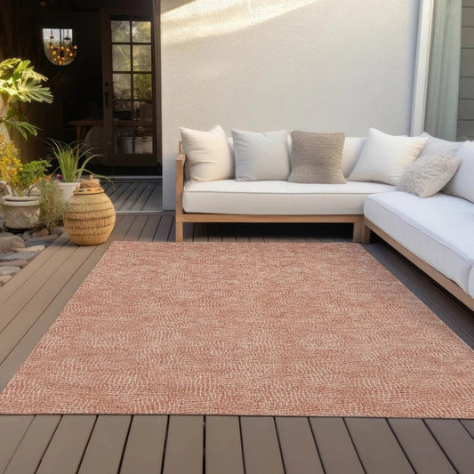 Riyala Orange Washable Indoor-Outdoor Rug-Outdoor Rugs-LOOMLAN Rugs-LOOMLAN