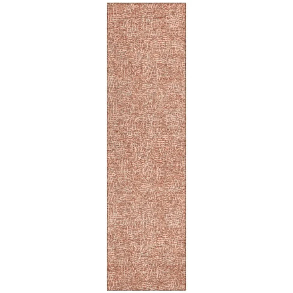 Riyala Orange Washable Indoor-Outdoor Rug-Outdoor Rugs-LOOMLAN Rugs-2'3" x 7'6"-LOOMLAN