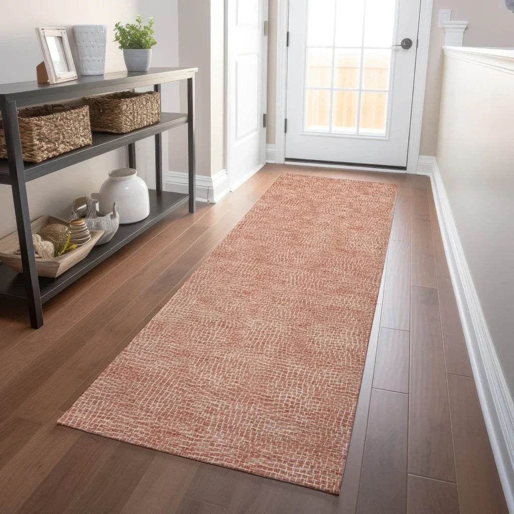 Riyala Orange Washable Indoor-Outdoor Rug-Outdoor Rugs-LOOMLAN Rugs-LOOMLAN