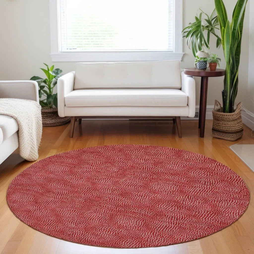 Riyala Red Washable Indoor-Outdoor Rug-Outdoor Rugs-LOOMLAN Rugs-LOOMLAN