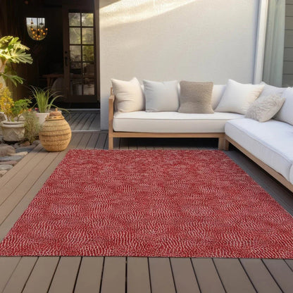 Riyala Red Washable Indoor-Outdoor Rug-Outdoor Rugs-LOOMLAN Rugs-LOOMLAN