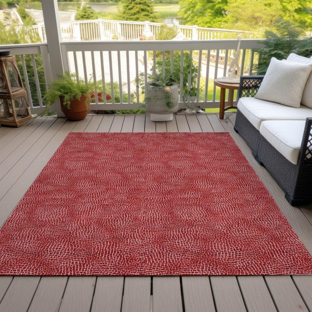 Riyala Red Washable Indoor-Outdoor Rug-Outdoor Rugs-LOOMLAN Rugs-LOOMLAN