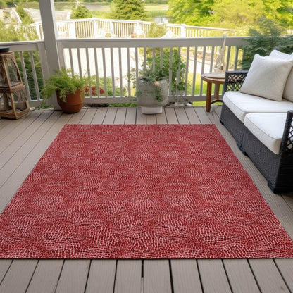 Riyala Red Washable Indoor-Outdoor Rug-Outdoor Rugs-LOOMLAN Rugs-LOOMLAN