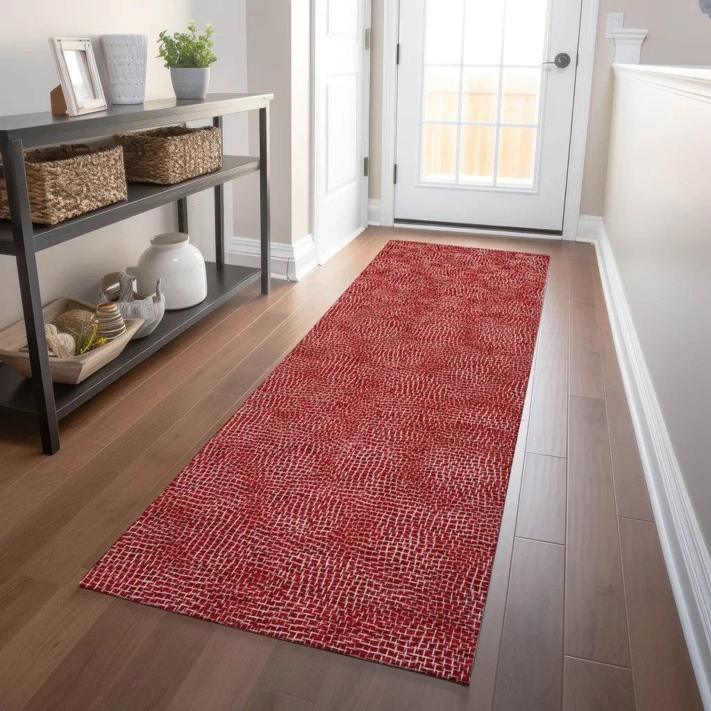 Riyala Red Washable Indoor-Outdoor Rug-Outdoor Rugs-LOOMLAN Rugs-LOOMLAN