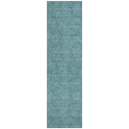 Riyala Teal Washable Indoor-Outdoor Rug-Outdoor Rugs-LOOMLAN Rugs-2'3" x 7'6"-LOOMLAN