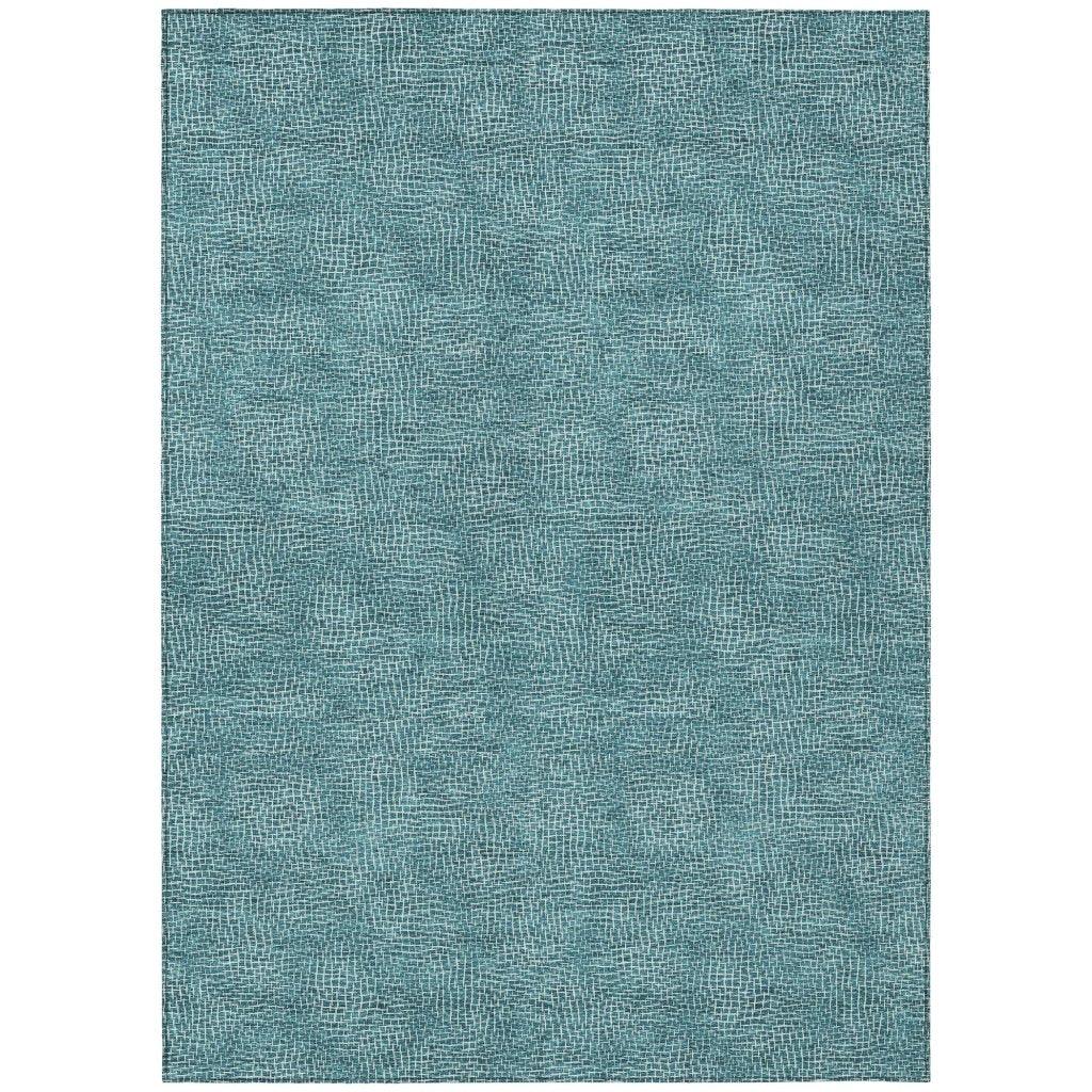 Riyala Teal Washable Indoor-Outdoor Rug-Outdoor Rugs-LOOMLAN Rugs-2'6" x 3'10"-LOOMLAN