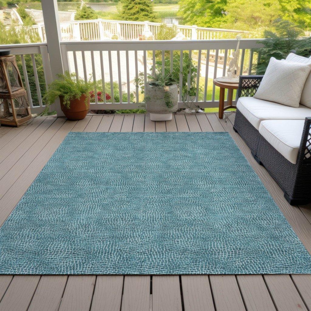Riyala Teal Washable Indoor-Outdoor Rug-Outdoor Rugs-LOOMLAN Rugs-LOOMLAN