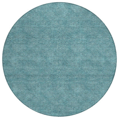 Riyala Teal Washable Indoor-Outdoor Rug-Outdoor Rugs-LOOMLAN Rugs-8' x 8'-LOOMLAN