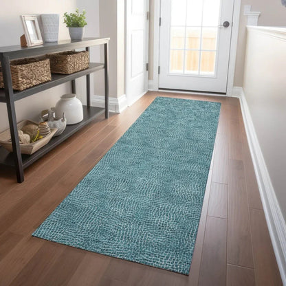 Riyala Teal Washable Indoor-Outdoor Rug-Outdoor Rugs-LOOMLAN Rugs-LOOMLAN