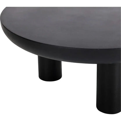 Rocca Concrete & Wood Black Round Coffee Table - LOOMLAN - Moe's Home - Coffee Tables