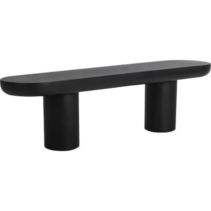 Rocca Concrete and Wood Black Bench - LOOMLAN - Moe's Home - Bedroom Benches
