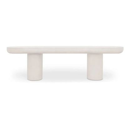 Rocca Cream Concrete Design Outdoor Bench-Outdoor Benches-Moe's Home-LOOMLAN