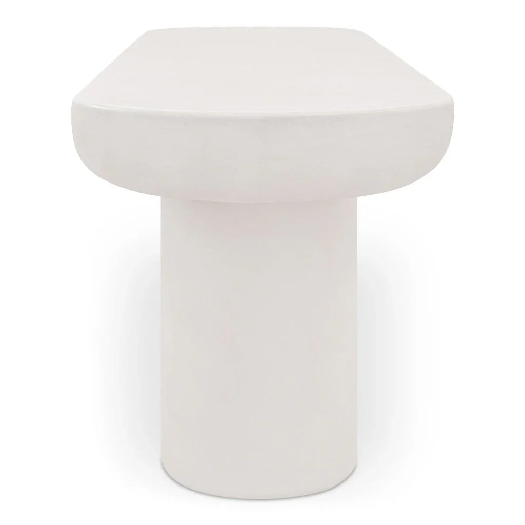 Rocca Cream Concrete Design Outdoor Bench-Outdoor Benches-Moe's Home-LOOMLAN