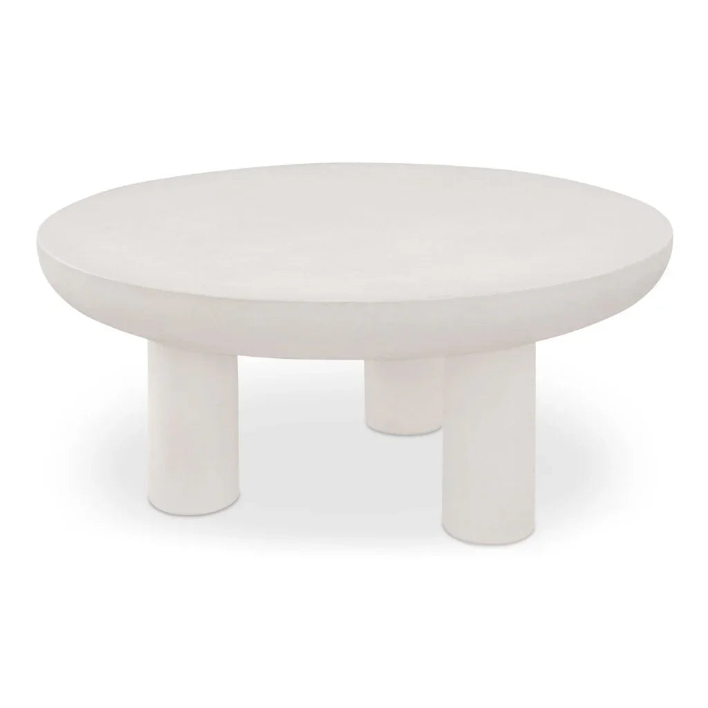 Rocca Cream Concrete Outdoor Coffee Table-Outdoor Coffee Tables-Moe's Home-LOOMLAN