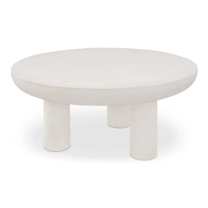 Rocca Cream Concrete Outdoor Coffee Table-Outdoor Coffee Tables-Moe's Home-LOOMLAN