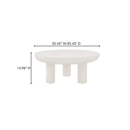 Rocca Cream Concrete Outdoor Coffee Table-Outdoor Coffee Tables-Moe's Home-LOOMLAN