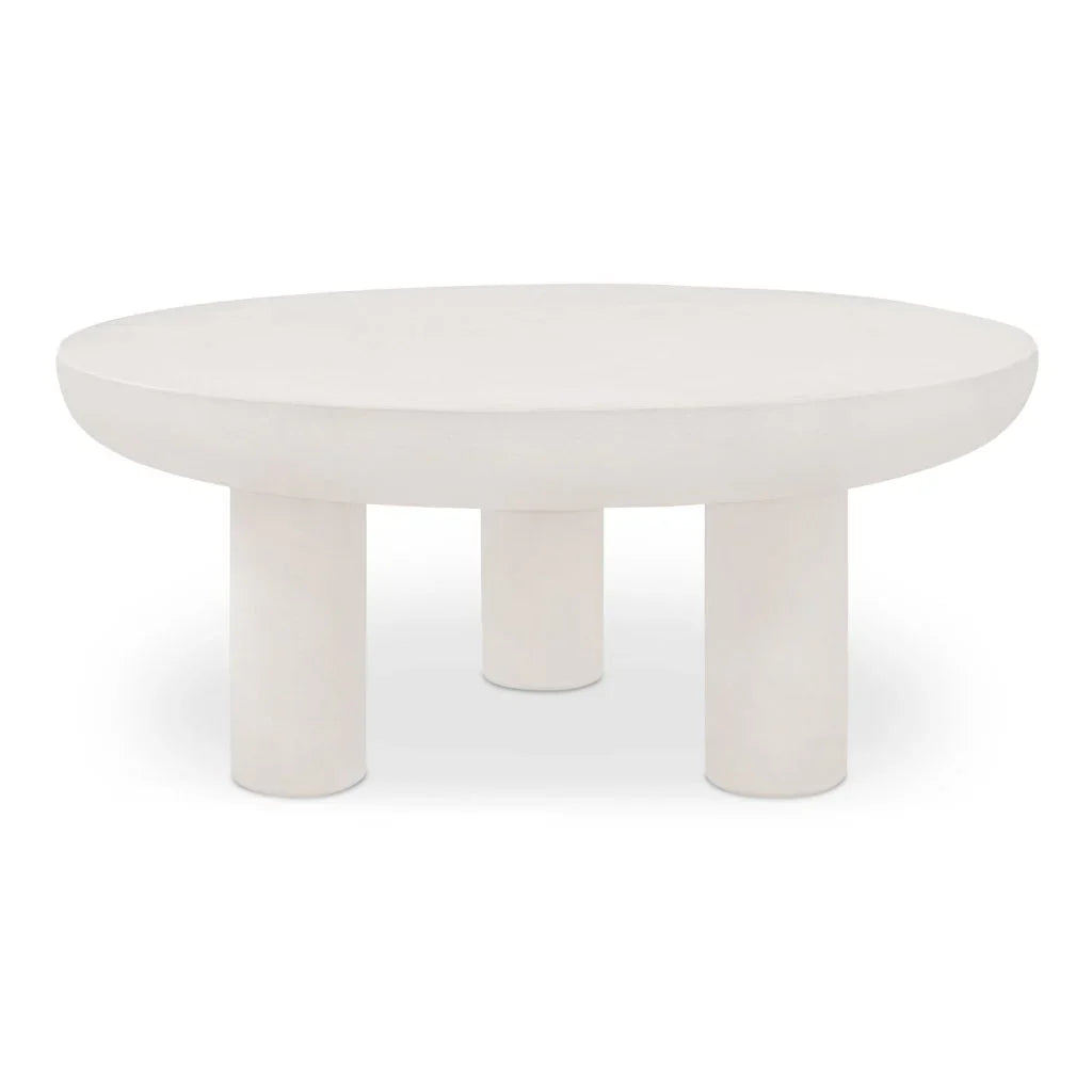 Rocca Cream Concrete Outdoor Coffee Table-Outdoor Coffee Tables-Moe's Home-LOOMLAN