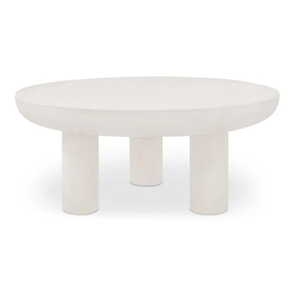 Rocca Cream Concrete Outdoor Coffee Table-Outdoor Coffee Tables-Moe's Home-LOOMLAN
