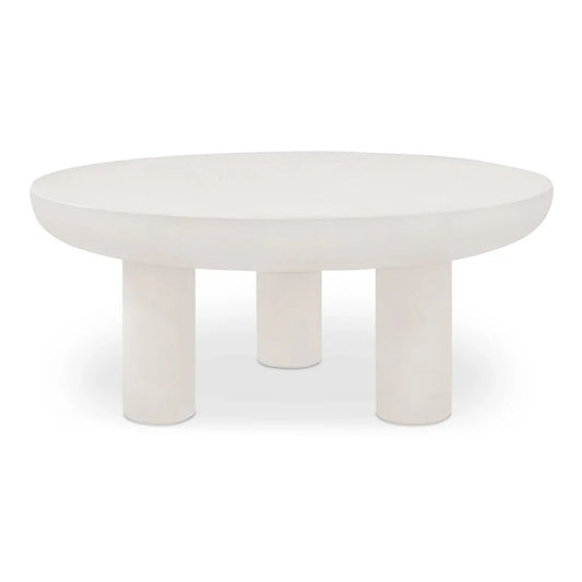 Rocca Cream Concrete Outdoor Coffee Table-Outdoor Coffee Tables-Moe's Home-LOOMLAN