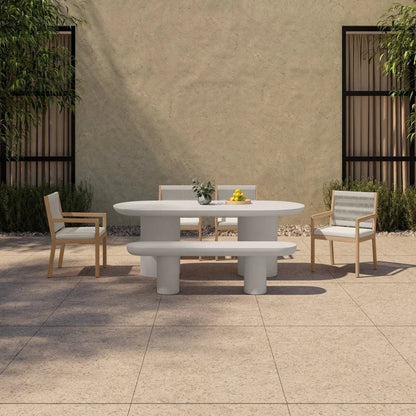 Rocca Cream Concrete Outdoor Dining Table-Outdoor Dining Tables-Moe's Home-LOOMLAN