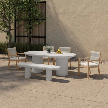 Rocca Cream Concrete Outdoor Dining Table-Outdoor Dining Tables-Moe's Home-LOOMLAN