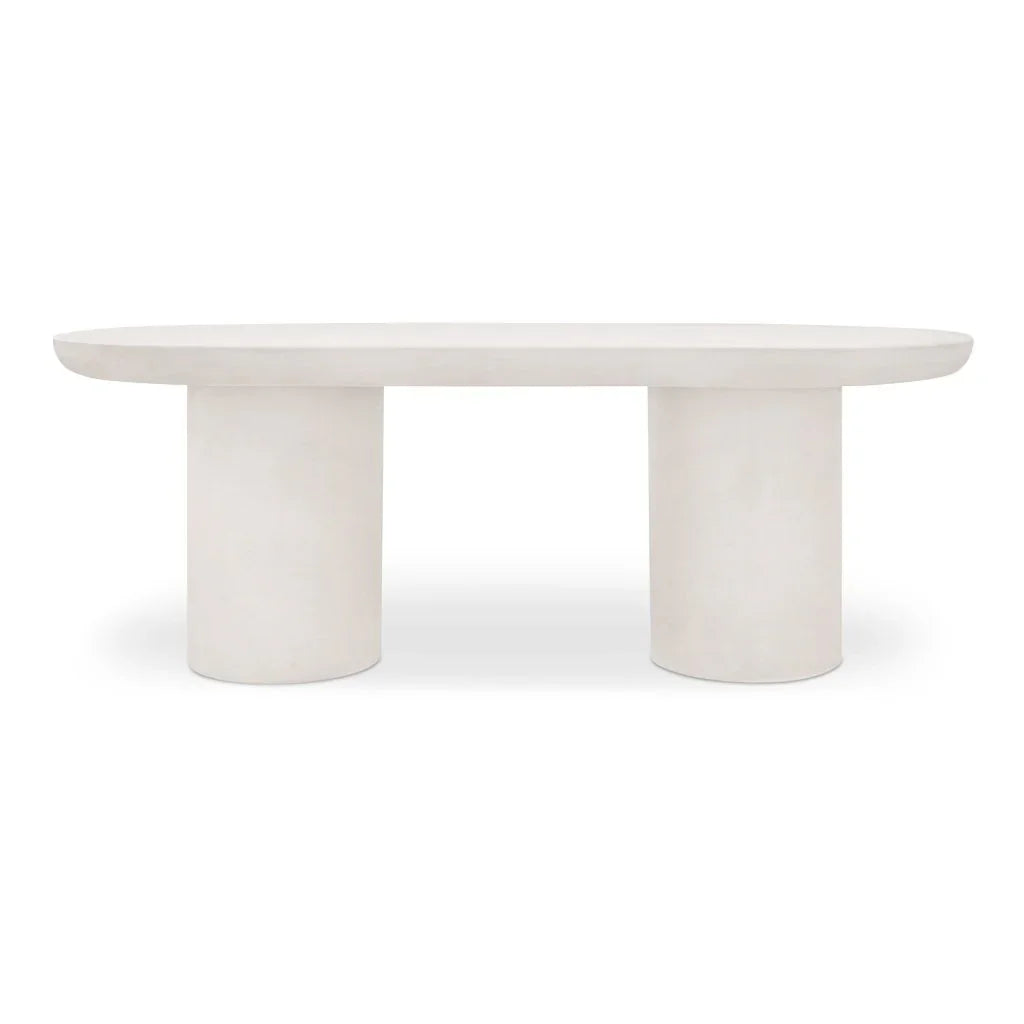 Rocca Cream Concrete Outdoor Dining Table-Outdoor Dining Tables-Moe's Home-LOOMLAN