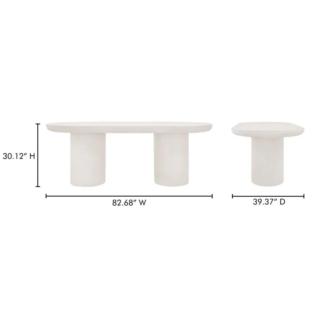 Rocca Cream Concrete Outdoor Dining Table-Outdoor Dining Tables-Moe's Home-LOOMLAN