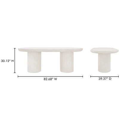 Rocca Cream Concrete Outdoor Dining Table-Outdoor Dining Tables-Moe's Home-LOOMLAN