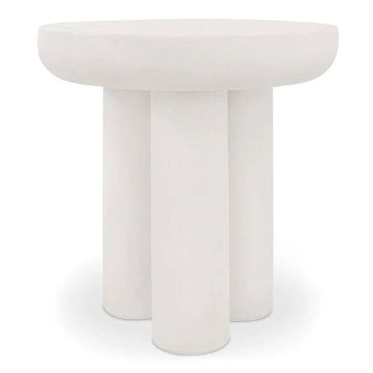 Rocca Cream Durable Concrete Outdoor Side Table - LOOMLAN - Moe's Home - Outdoor Side Tables