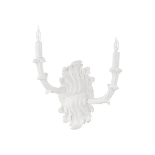 Roche Plaster Double Arm White Wall Sconce - LOOMLAN - Wildwood - Wall Sconces