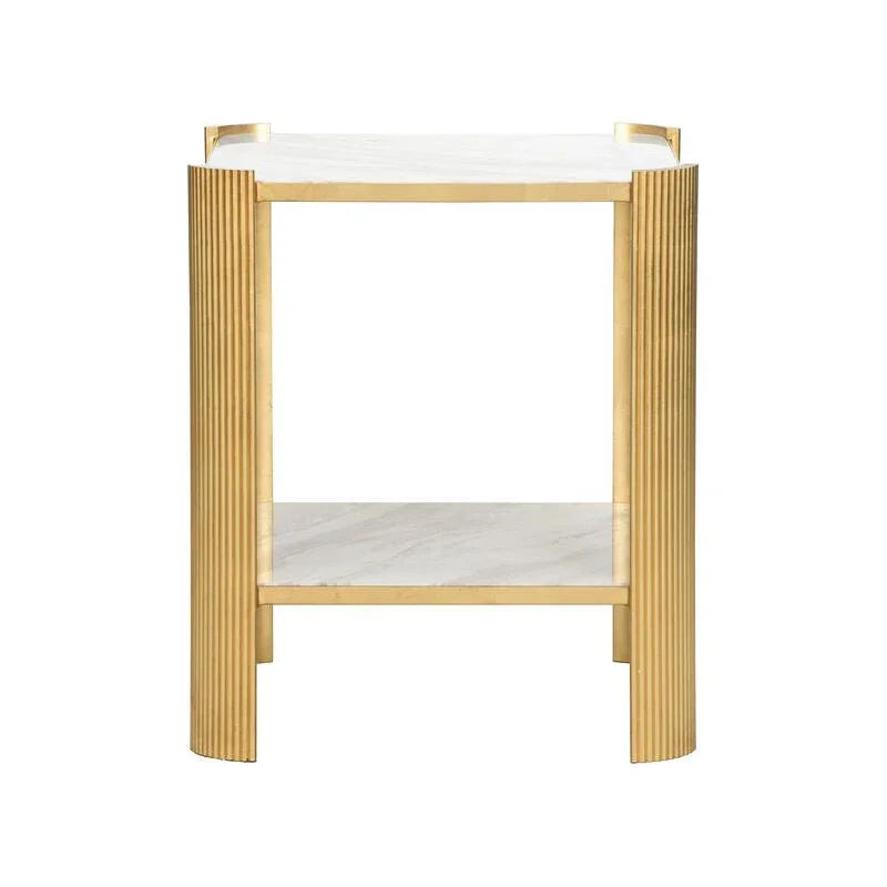 Rockefeller 2 Tier Gold Painted Side Table - LOOMLAN - Chelsea House - Side Tables