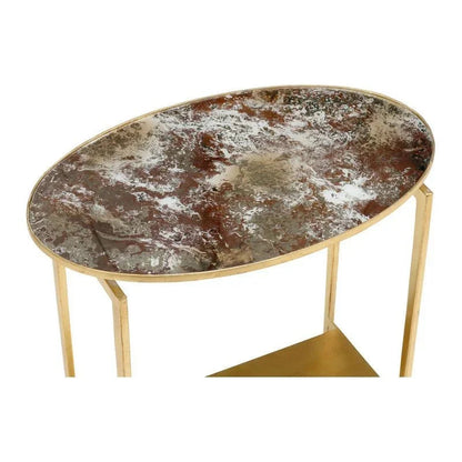 Rockefeller Acid Washed Mirror Top Side Table - LOOMLAN - Wildwood - Side Tables