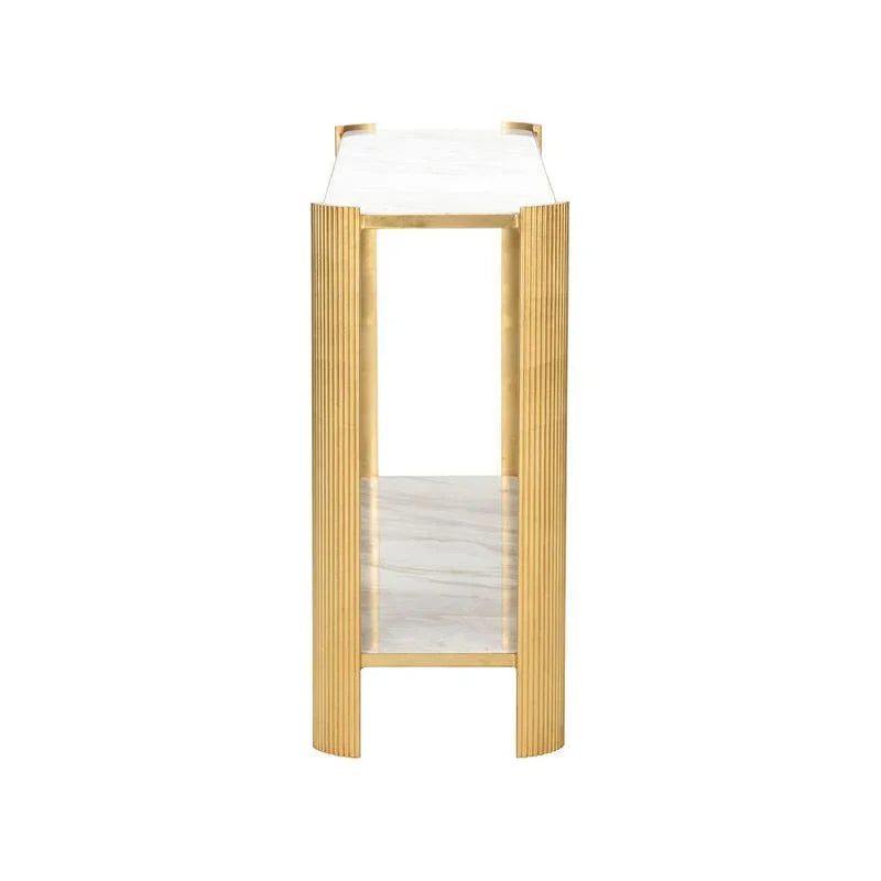 Rockefeller Gold Painted Iron Framed Console Table - LOOMLAN - Chelsea House - Console Tables