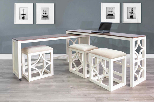 Rockwell Nesting Console Table with Stools 5PC