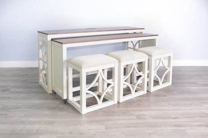 Rockwell Nesting Console Table with Stools 5PC