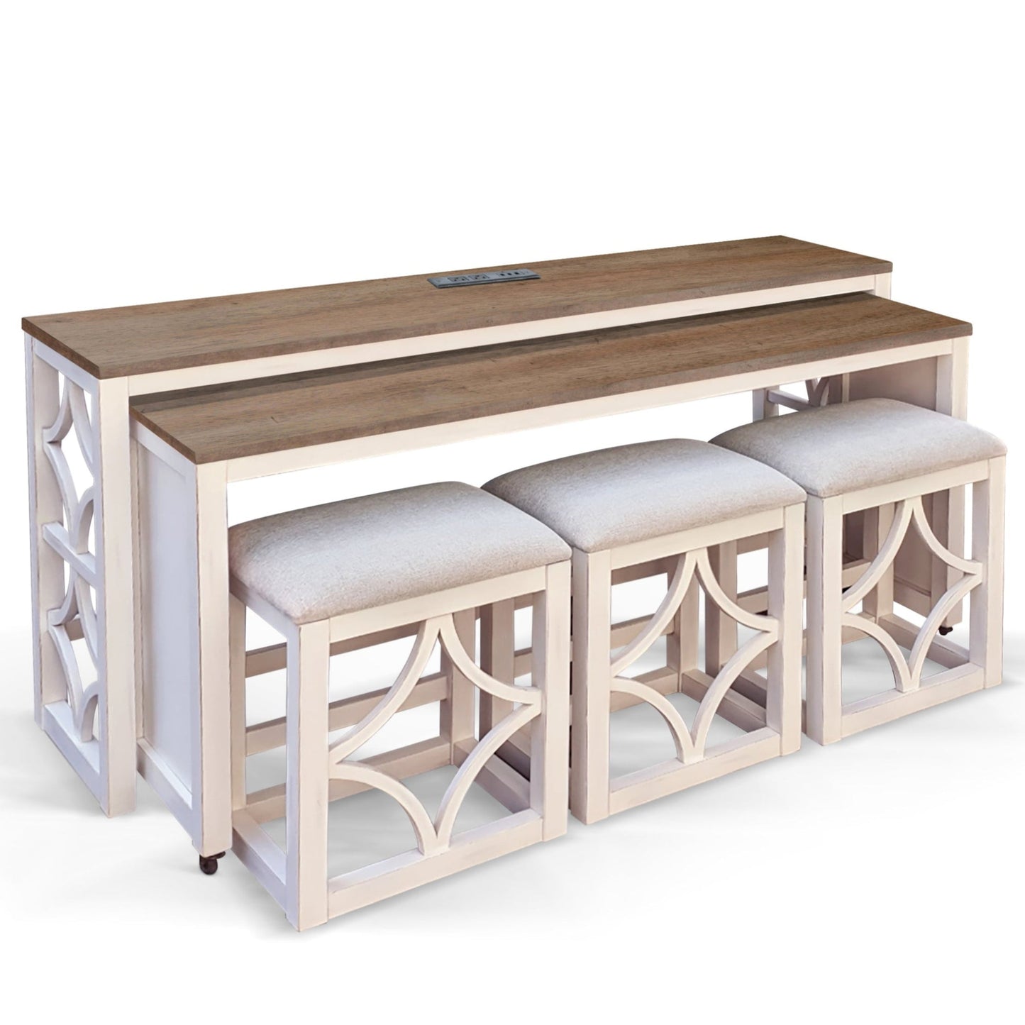 Rockwell Nesting Console Table with Stools 5PC