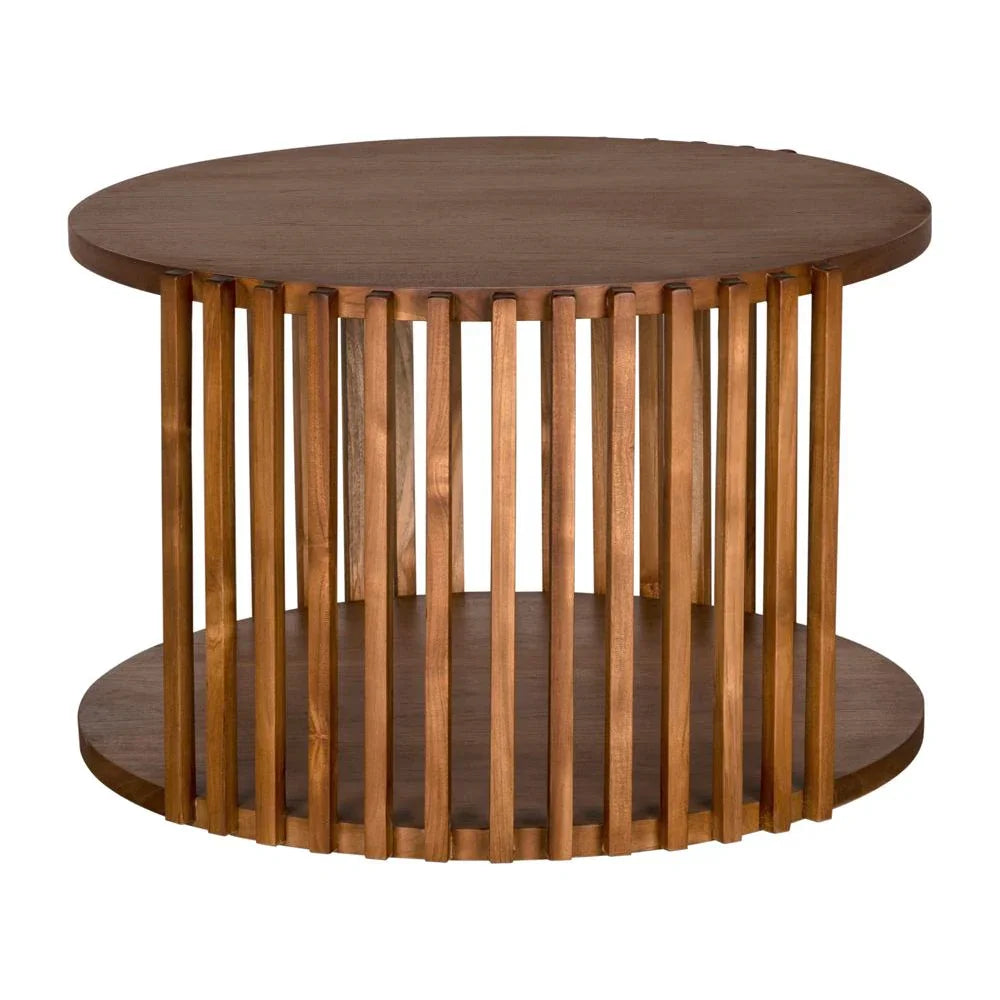Roderick Wooden Round Cocktail Table - LOOMLAN - Noir - Coffee Tables