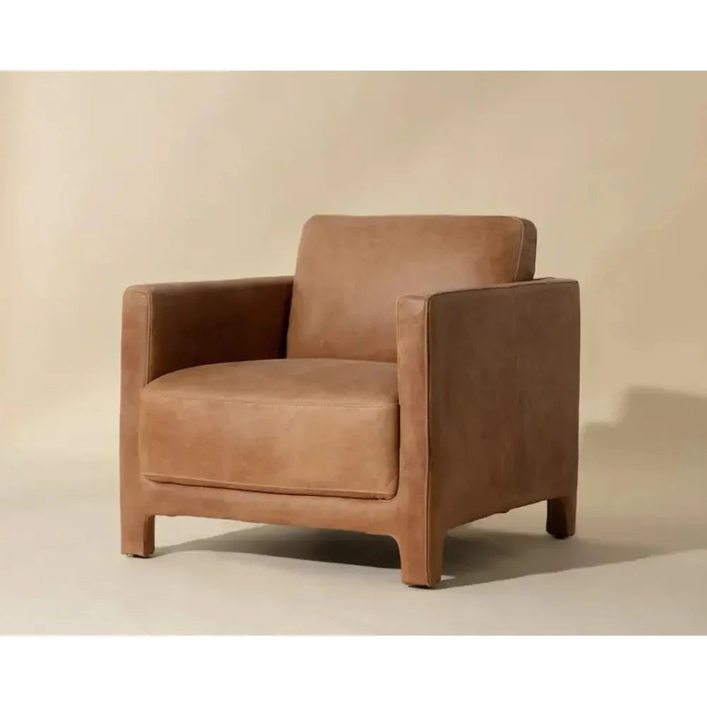 Rodney Leather Lounge Chair-Lounge Chairs-SUNPAN-LOOMLAN