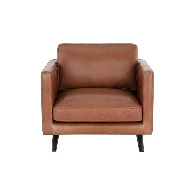Rogers Leather Stylish Armchair - LOOMLAN - SUNPAN - Club Chairs