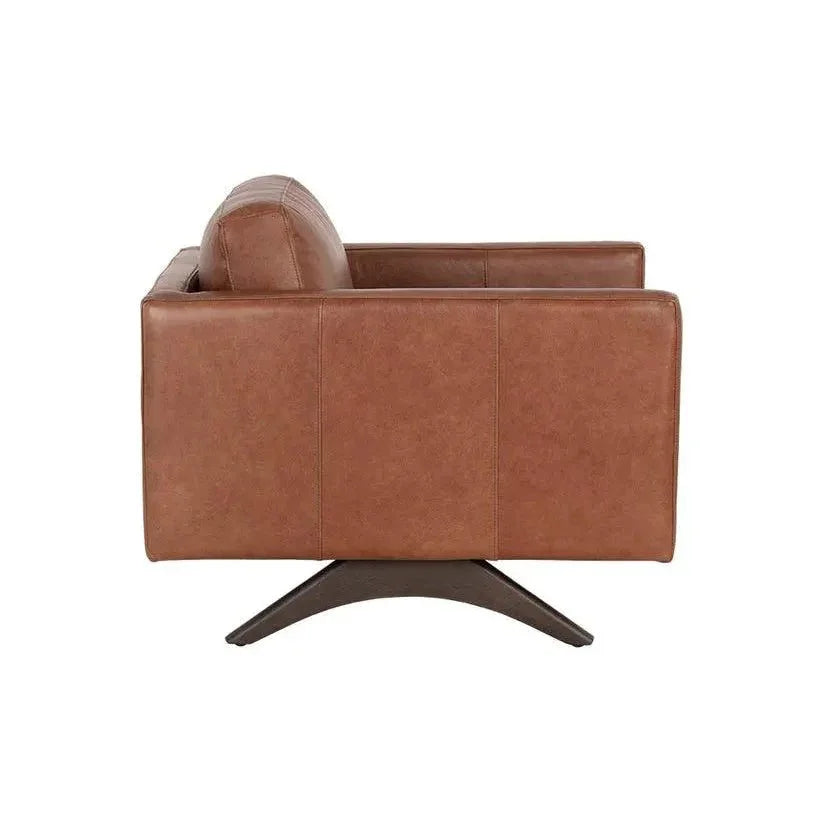 Rogers Leather Stylish Armchair - LOOMLAN - SUNPAN - Club Chairs