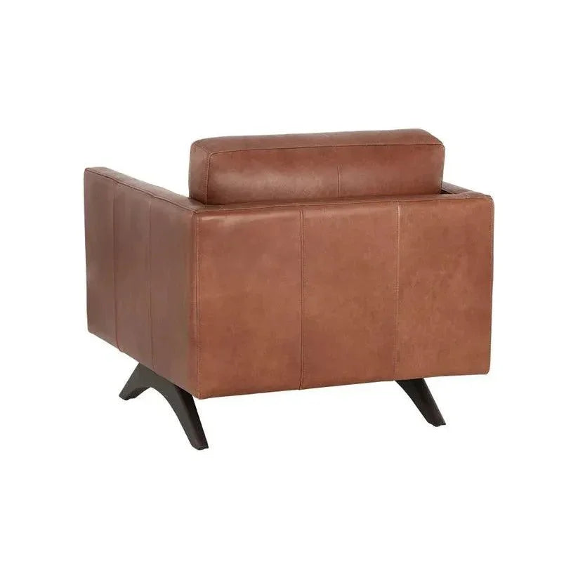 Rogers Leather Stylish Armchair - LOOMLAN - SUNPAN - Club Chairs