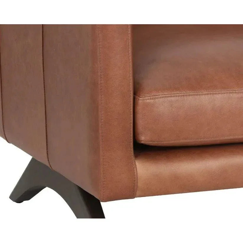 Rogers Leather Stylish Armchair - LOOMLAN - SUNPAN - Club Chairs