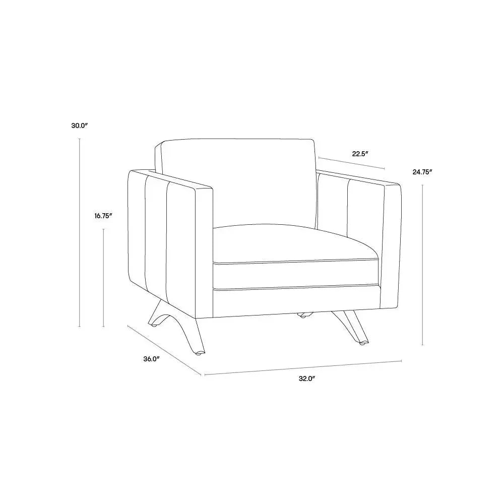 Rogers Leather Stylish Armchair - LOOMLAN - SUNPAN - Club Chairs