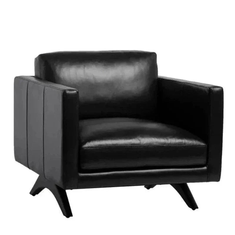 Rogers Leather Stylish Armchair - LOOMLAN - SUNPAN - Club Chairs
