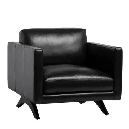 Rogers Leather Stylish Armchair - LOOMLAN - SUNPAN - Club Chairs